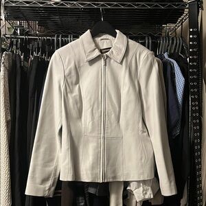 (Genuine Leather) Daniel White Leather Jacket